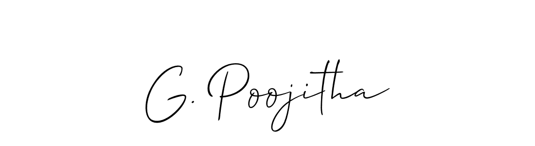 Create a beautiful signature design for name G. Poojitha. With this signature (Allison_Script) fonts, you can make a handwritten signature for free. G. Poojitha signature style 2 images and pictures png