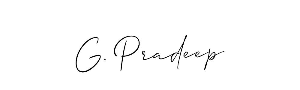 Also You can easily find your signature by using the search form. We will create G. Pradeep name handwritten signature images for you free of cost using Allison_Script sign style. G. Pradeep signature style 2 images and pictures png
