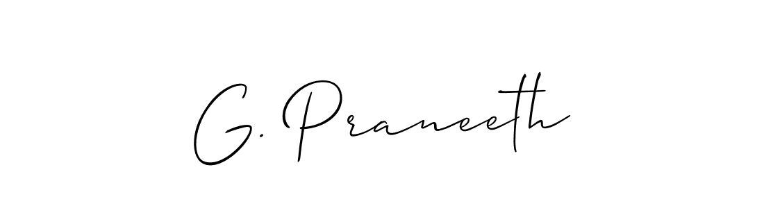 Also we have G. Praneeth name is the best signature style. Create professional handwritten signature collection using Allison_Script autograph style. G. Praneeth signature style 2 images and pictures png