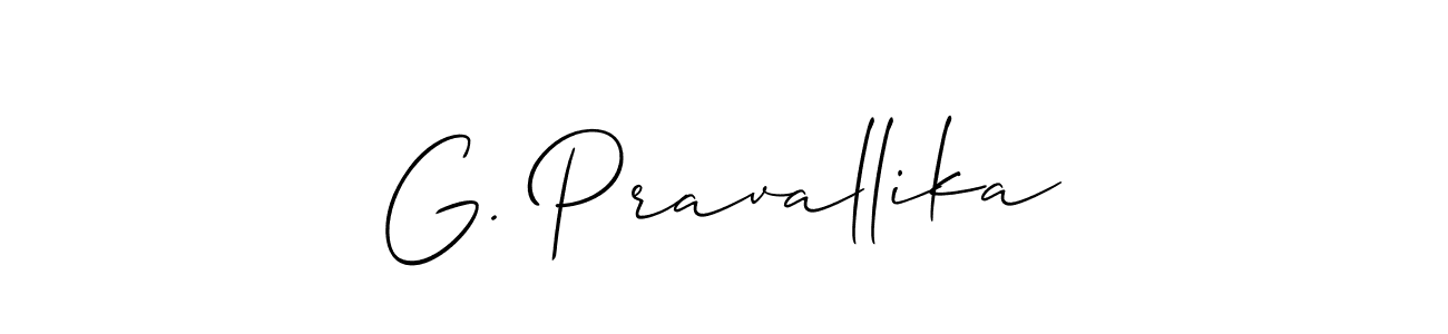 Similarly Allison_Script is the best handwritten signature design. Signature creator online .You can use it as an online autograph creator for name G. Pravallika. G. Pravallika signature style 2 images and pictures png