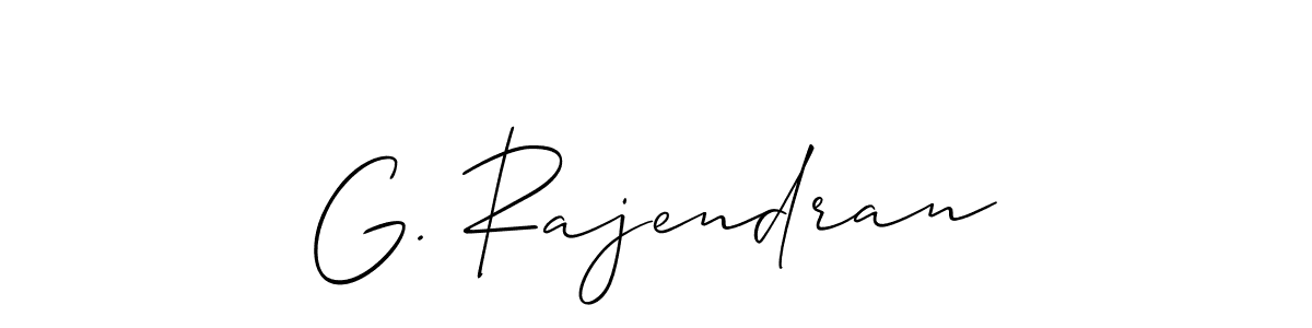 The best way (Allison_Script) to make a short signature is to pick only two or three words in your name. The name G. Rajendran include a total of six letters. For converting this name. G. Rajendran signature style 2 images and pictures png