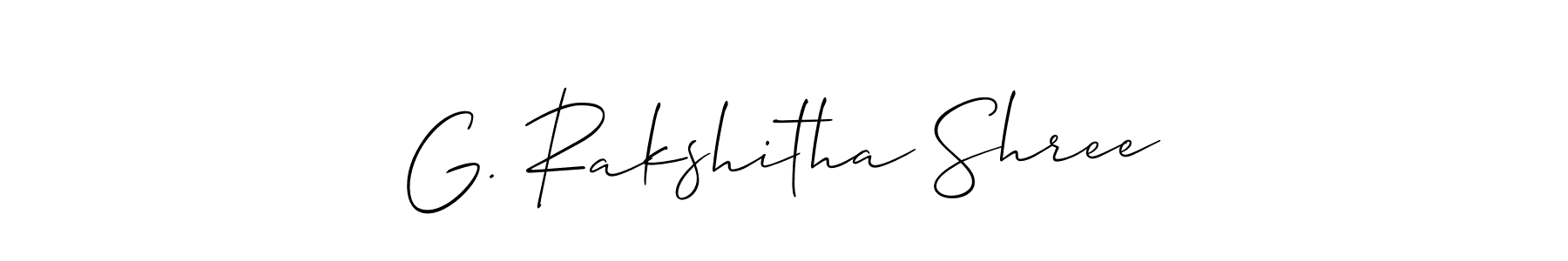 Also we have G. Rakshitha Shree name is the best signature style. Create professional handwritten signature collection using Allison_Script autograph style. G. Rakshitha Shree signature style 2 images and pictures png