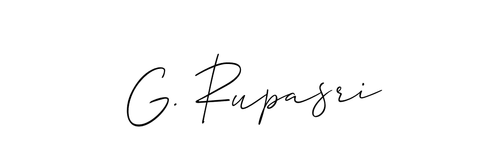 Also You can easily find your signature by using the search form. We will create G. Rupasri name handwritten signature images for you free of cost using Allison_Script sign style. G. Rupasri signature style 2 images and pictures png