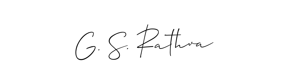 Design your own signature with our free online signature maker. With this signature software, you can create a handwritten (Allison_Script) signature for name G. S. Rathva. G. S. Rathva signature style 2 images and pictures png