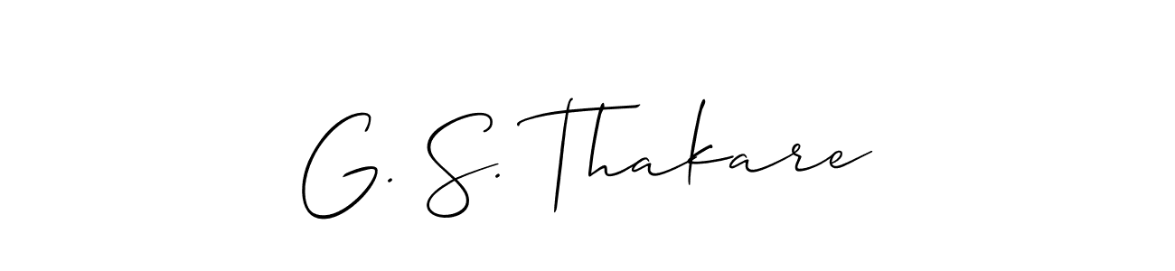 It looks lik you need a new signature style for name G. S. Thakare. Design unique handwritten (Allison_Script) signature with our free signature maker in just a few clicks. G. S. Thakare signature style 2 images and pictures png