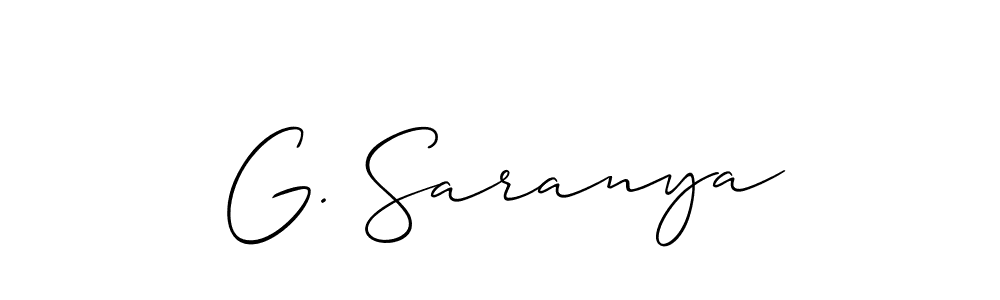 if you are searching for the best signature style for your name G. Saranya. so please give up your signature search. here we have designed multiple signature styles  using Allison_Script. G. Saranya signature style 2 images and pictures png