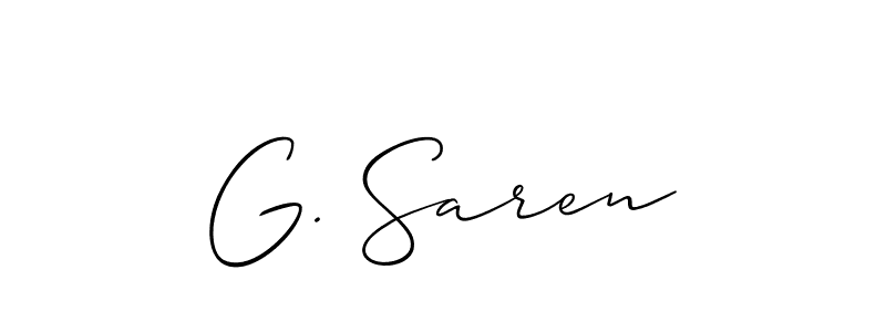 How to Draw G. Saren signature style? Allison_Script is a latest design signature styles for name G. Saren. G. Saren signature style 2 images and pictures png
