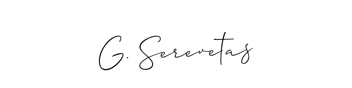 G. Serevetas stylish signature style. Best Handwritten Sign (Allison_Script) for my name. Handwritten Signature Collection Ideas for my name G. Serevetas. G. Serevetas signature style 2 images and pictures png