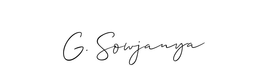 Allison_Script is a professional signature style that is perfect for those who want to add a touch of class to their signature. It is also a great choice for those who want to make their signature more unique. Get G. Sowjanya name to fancy signature for free. G. Sowjanya signature style 2 images and pictures png