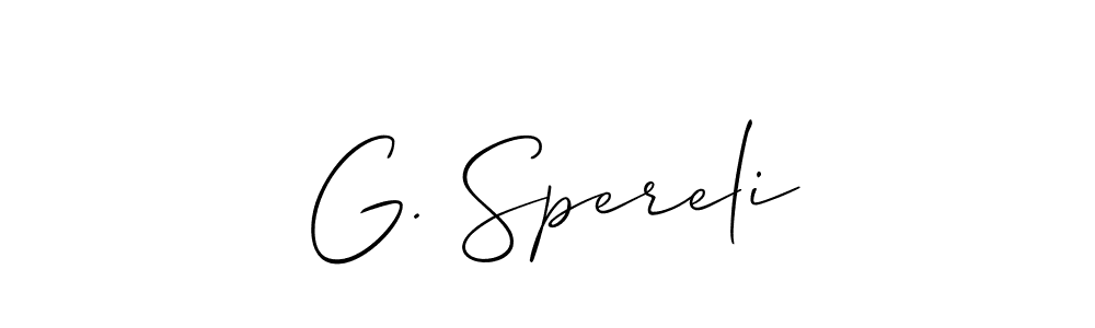 Allison_Script is a professional signature style that is perfect for those who want to add a touch of class to their signature. It is also a great choice for those who want to make their signature more unique. Get G. Spereli name to fancy signature for free. G. Spereli signature style 2 images and pictures png