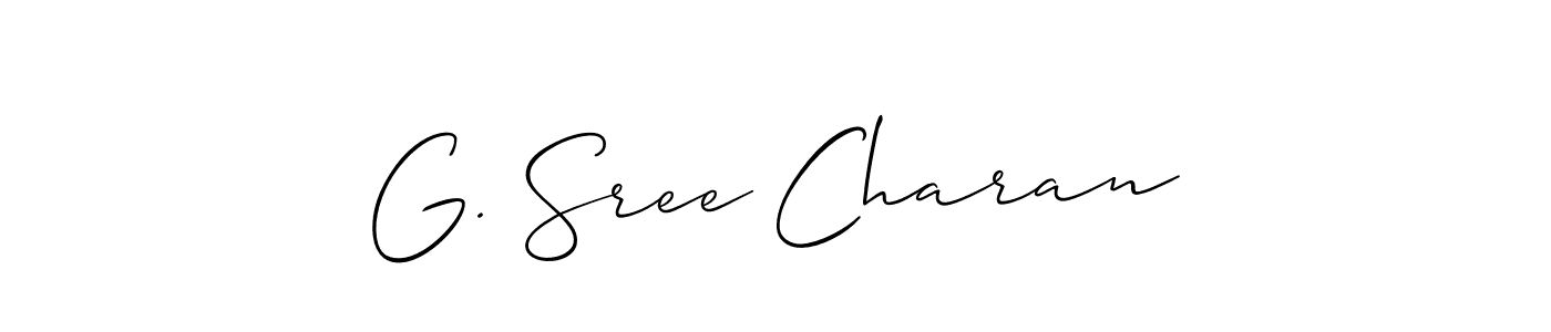 Make a beautiful signature design for name G. Sree Charan. With this signature (Allison_Script) style, you can create a handwritten signature for free. G. Sree Charan signature style 2 images and pictures png