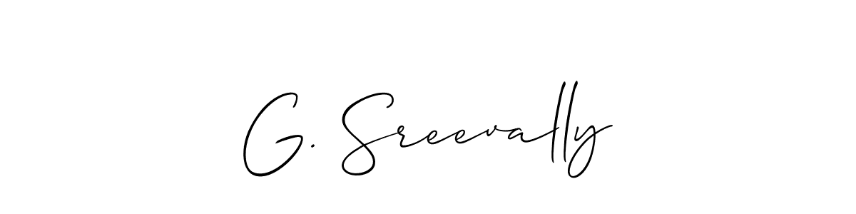 Design your own signature with our free online signature maker. With this signature software, you can create a handwritten (Allison_Script) signature for name G. Sreevally. G. Sreevally signature style 2 images and pictures png