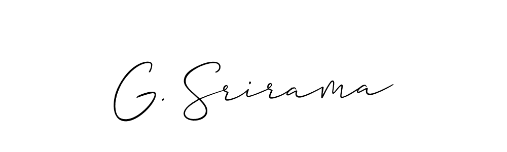The best way (Allison_Script) to make a short signature is to pick only two or three words in your name. The name G. Srirama include a total of six letters. For converting this name. G. Srirama signature style 2 images and pictures png
