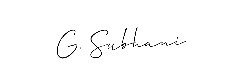 It looks lik you need a new signature style for name G. Subhani. Design unique handwritten (Allison_Script) signature with our free signature maker in just a few clicks. G. Subhani signature style 2 images and pictures png