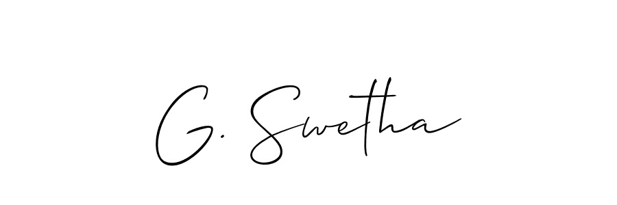 Make a short G. Swetha signature style. Manage your documents anywhere anytime using Allison_Script. Create and add eSignatures, submit forms, share and send files easily. G. Swetha signature style 2 images and pictures png