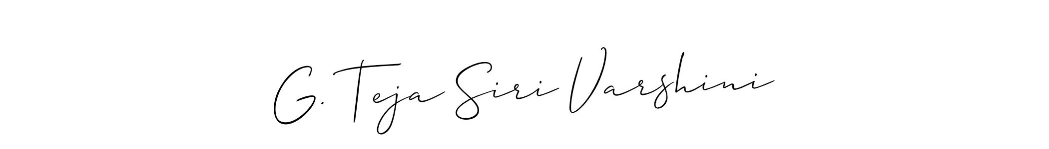 How to make G. Teja Siri Varshini name signature. Use Allison_Script style for creating short signs online. This is the latest handwritten sign. G. Teja Siri Varshini signature style 2 images and pictures png