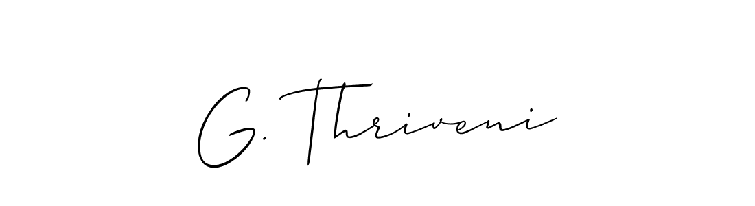 Make a short G. Thriveni signature style. Manage your documents anywhere anytime using Allison_Script. Create and add eSignatures, submit forms, share and send files easily. G. Thriveni signature style 2 images and pictures png