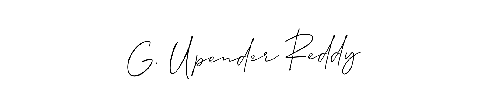 Create a beautiful signature design for name G. Upender Reddy. With this signature (Allison_Script) fonts, you can make a handwritten signature for free. G. Upender Reddy signature style 2 images and pictures png