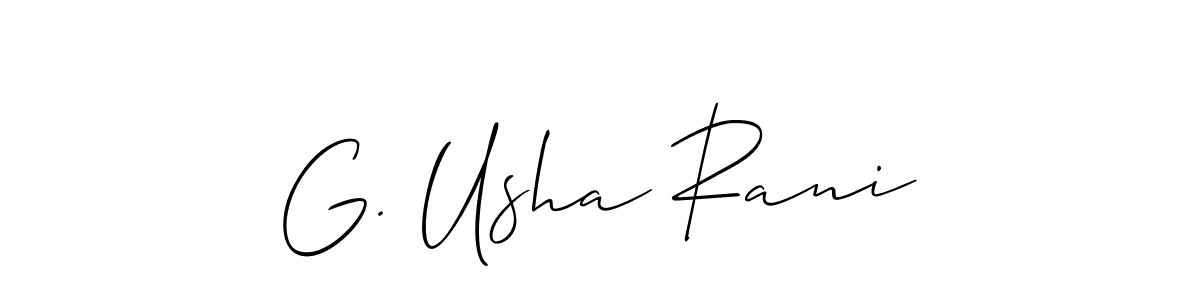 Also You can easily find your signature by using the search form. We will create G. Usha Rani name handwritten signature images for you free of cost using Allison_Script sign style. G. Usha Rani signature style 2 images and pictures png