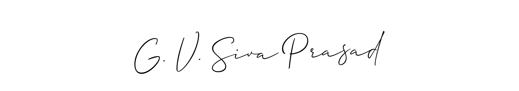 How to make G. V. Siva Prasad name signature. Use Allison_Script style for creating short signs online. This is the latest handwritten sign. G. V. Siva Prasad signature style 2 images and pictures png