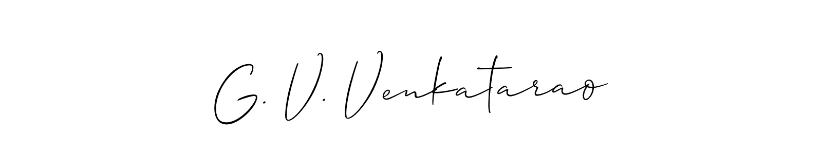 Also You can easily find your signature by using the search form. We will create G. V. Venkatarao name handwritten signature images for you free of cost using Allison_Script sign style. G. V. Venkatarao signature style 2 images and pictures png