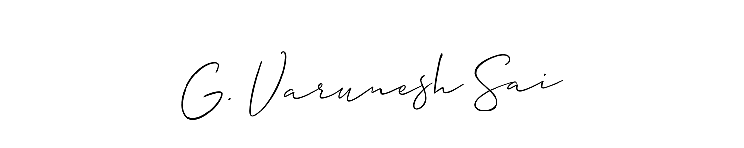 Create a beautiful signature design for name G. Varunesh Sai. With this signature (Allison_Script) fonts, you can make a handwritten signature for free. G. Varunesh Sai signature style 2 images and pictures png