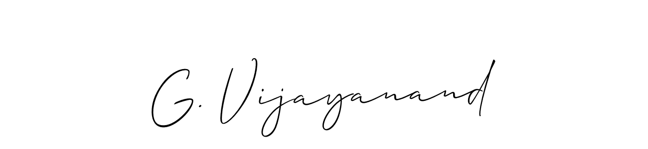 Make a short G. Vijayanand signature style. Manage your documents anywhere anytime using Allison_Script. Create and add eSignatures, submit forms, share and send files easily. G. Vijayanand signature style 2 images and pictures png