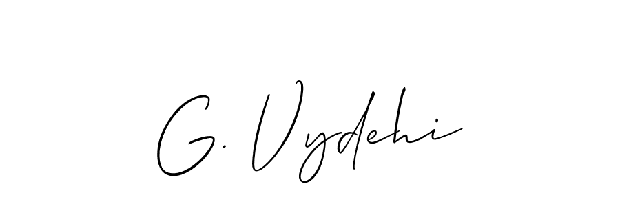 if you are searching for the best signature style for your name G. Vydehi. so please give up your signature search. here we have designed multiple signature styles  using Allison_Script. G. Vydehi signature style 2 images and pictures png