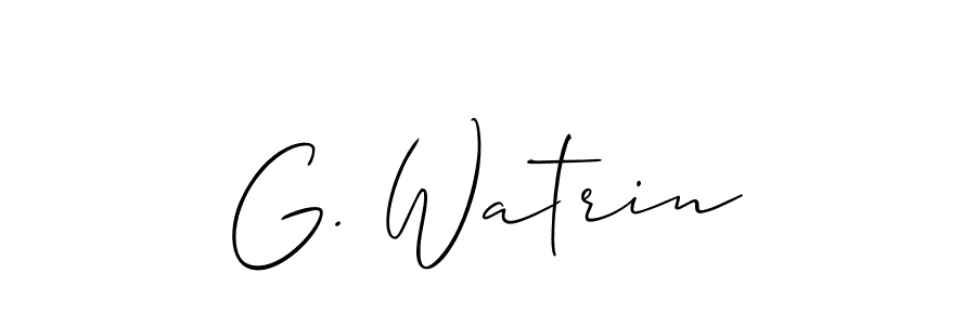 You should practise on your own different ways (Allison_Script) to write your name (G. Watrin) in signature. don't let someone else do it for you. G. Watrin signature style 2 images and pictures png