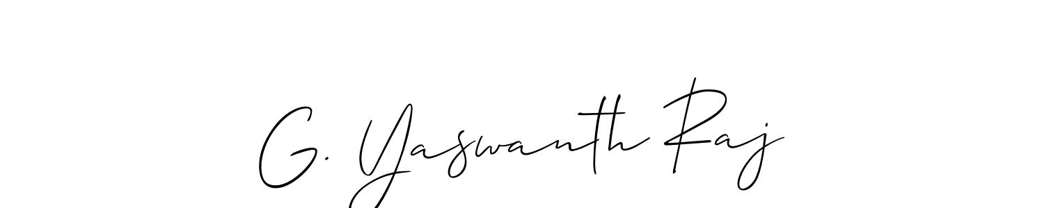 Use a signature maker to create a handwritten signature online. With this signature software, you can design (Allison_Script) your own signature for name G. Yaswanth Raj. G. Yaswanth Raj signature style 2 images and pictures png