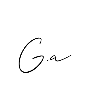 Allison_Script is a professional signature style that is perfect for those who want to add a touch of class to their signature. It is also a great choice for those who want to make their signature more unique. Get G.a name to fancy signature for free. G.a signature style 2 images and pictures png