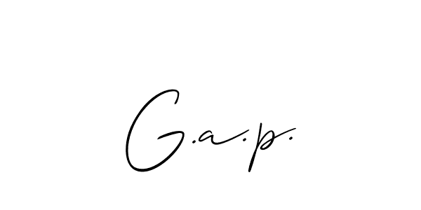 You should practise on your own different ways (Allison_Script) to write your name (G.a.p.) in signature. don't let someone else do it for you. G.a.p. signature style 2 images and pictures png