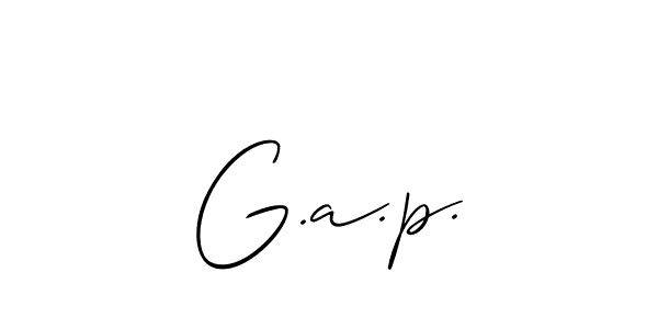 Make a beautiful signature design for name G.a.p.. With this signature (Allison_Script) style, you can create a handwritten signature for free. G.a.p. signature style 2 images and pictures png