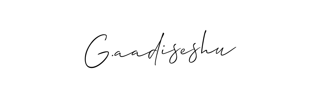 Also we have G.aadiseshu name is the best signature style. Create professional handwritten signature collection using Allison_Script autograph style. G.aadiseshu signature style 2 images and pictures png