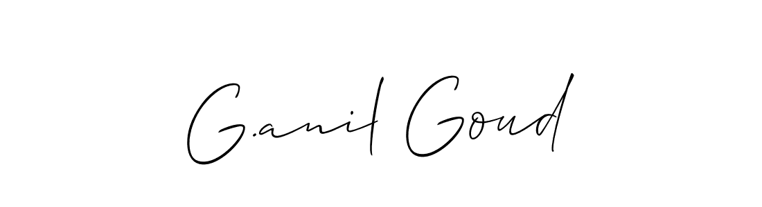 It looks lik you need a new signature style for name G.anil Goud. Design unique handwritten (Allison_Script) signature with our free signature maker in just a few clicks. G.anil Goud signature style 2 images and pictures png