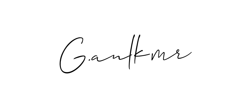 The best way (Allison_Script) to make a short signature is to pick only two or three words in your name. The name G.anlkmr include a total of six letters. For converting this name. G.anlkmr signature style 2 images and pictures png