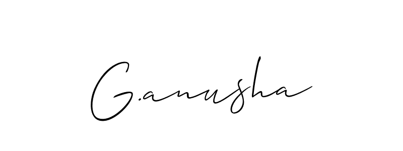 Allison_Script is a professional signature style that is perfect for those who want to add a touch of class to their signature. It is also a great choice for those who want to make their signature more unique. Get G.anusha name to fancy signature for free. G.anusha signature style 2 images and pictures png