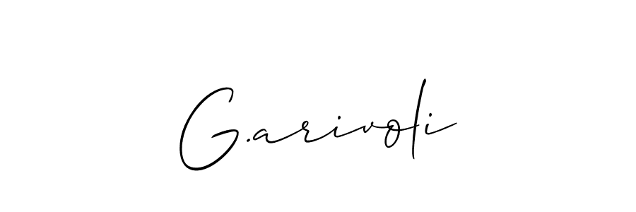 Make a short G.arivoli signature style. Manage your documents anywhere anytime using Allison_Script. Create and add eSignatures, submit forms, share and send files easily. G.arivoli signature style 2 images and pictures png