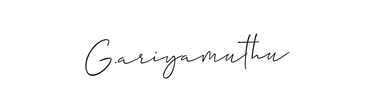 How to make G.ariyamuthu signature? Allison_Script is a professional autograph style. Create handwritten signature for G.ariyamuthu name. G.ariyamuthu signature style 2 images and pictures png