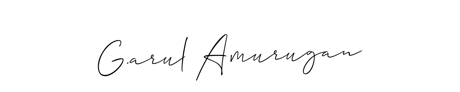 Make a short G.arul Amurugan signature style. Manage your documents anywhere anytime using Allison_Script. Create and add eSignatures, submit forms, share and send files easily. G.arul Amurugan signature style 2 images and pictures png