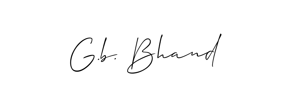 Make a short G.b. Bhand signature style. Manage your documents anywhere anytime using Allison_Script. Create and add eSignatures, submit forms, share and send files easily. G.b. Bhand signature style 2 images and pictures png