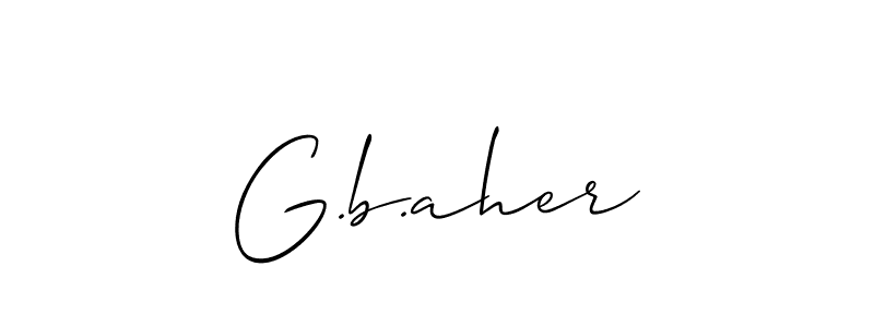 Create a beautiful signature design for name G.b.aher. With this signature (Allison_Script) fonts, you can make a handwritten signature for free. G.b.aher signature style 2 images and pictures png