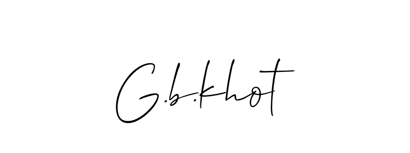 if you are searching for the best signature style for your name G.b.khot. so please give up your signature search. here we have designed multiple signature styles  using Allison_Script. G.b.khot signature style 2 images and pictures png