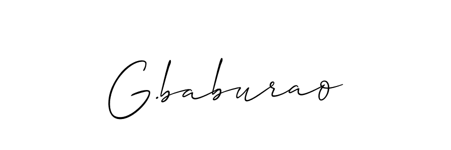 Allison_Script is a professional signature style that is perfect for those who want to add a touch of class to their signature. It is also a great choice for those who want to make their signature more unique. Get G.baburao name to fancy signature for free. G.baburao signature style 2 images and pictures png