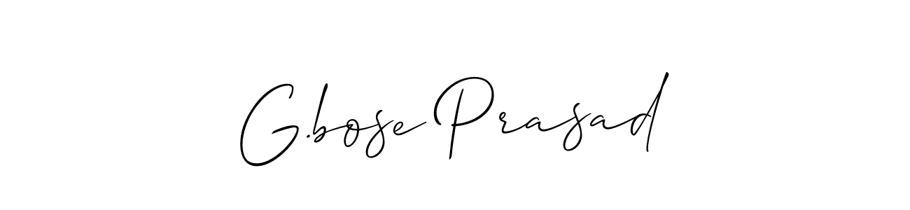 Use a signature maker to create a handwritten signature online. With this signature software, you can design (Allison_Script) your own signature for name G.bose Prasad. G.bose Prasad signature style 2 images and pictures png