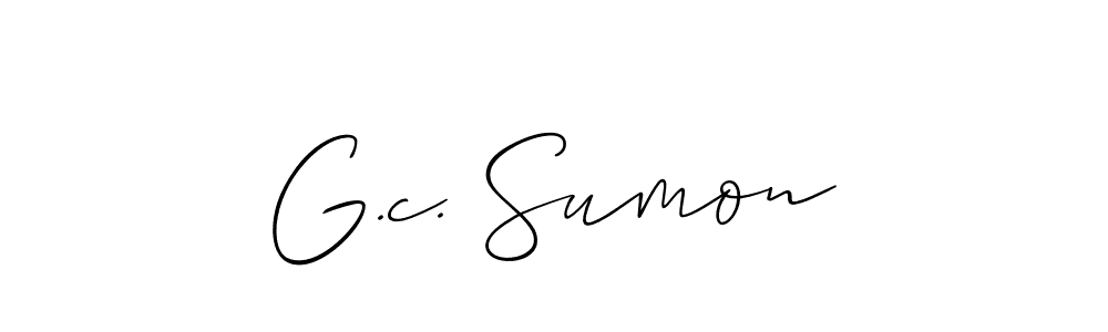 How to make G.c. Sumon signature? Allison_Script is a professional autograph style. Create handwritten signature for G.c. Sumon name. G.c. Sumon signature style 2 images and pictures png