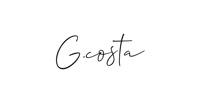 How to make G.costa signature? Allison_Script is a professional autograph style. Create handwritten signature for G.costa name. G.costa signature style 2 images and pictures png