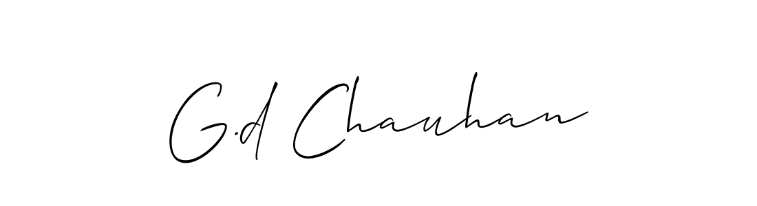 Make a beautiful signature design for name G.d Chauhan. With this signature (Allison_Script) style, you can create a handwritten signature for free. G.d Chauhan signature style 2 images and pictures png