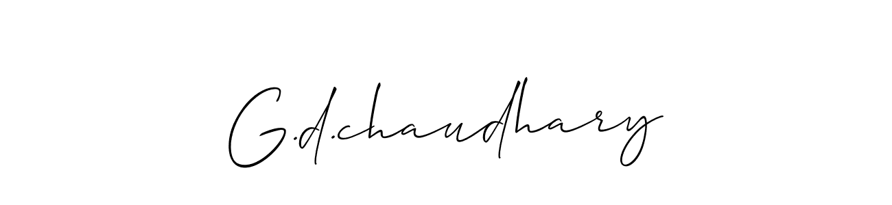 Use a signature maker to create a handwritten signature online. With this signature software, you can design (Allison_Script) your own signature for name G.d.chaudhary. G.d.chaudhary signature style 2 images and pictures png