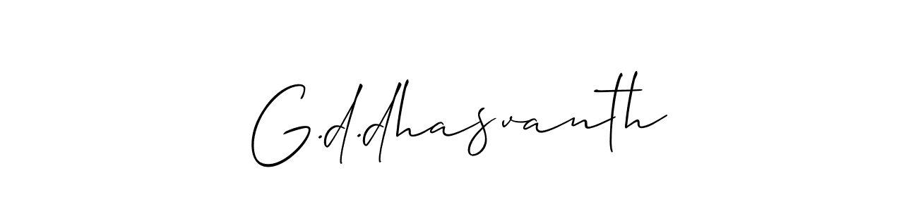 Create a beautiful signature design for name G.d.dhasvanth. With this signature (Allison_Script) fonts, you can make a handwritten signature for free. G.d.dhasvanth signature style 2 images and pictures png